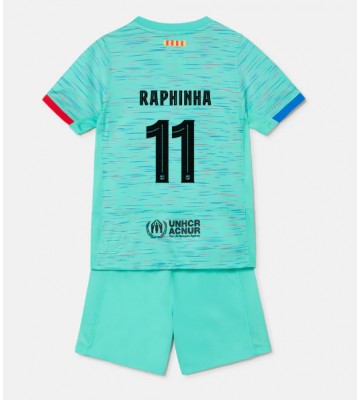 Barcelona Raphinha Belloli #11 Tercera Equipación Niños 2023-24 Manga Corta (+ Pantalones cortos)